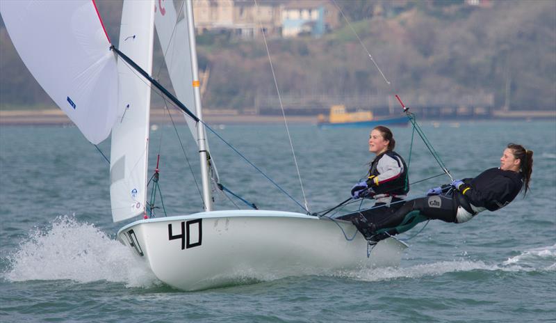 Vita Heathcote and Milly Boyle win the 420 Spring Championship at the WPNSA photo copyright Richard Sturt taken at Weymouth & Portland Sailing Academy and featuring the 420 class