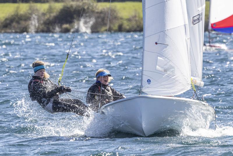 420 sailors loving the breeze during the Easter Cooler at Notts County photo copyright David Eberlin taken at Notts County Sailing Club and featuring the 420 class
