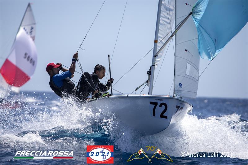 Superb sailing conditions on day 5 of the 420 Worlds at San Remo photo copyright Andrea Lelli taken at Yacht Club Sanremo and featuring the 420 class