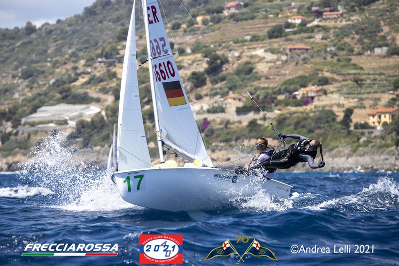 Superb sailing conditions on day 5 of the 420 Worlds at San Remo photo copyright Andrea Lelli taken at Yacht Club Sanremo and featuring the 420 class