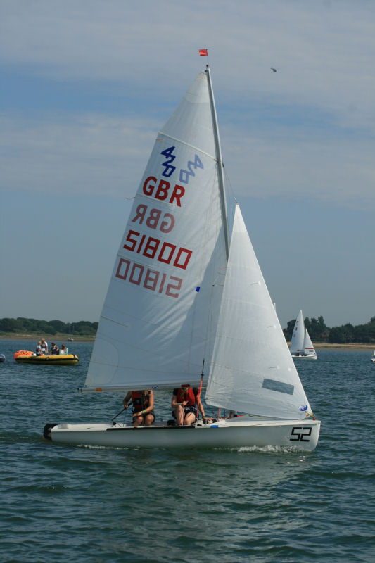 Racing during the Schools Sailing Championships at Itchenor photo copyright David Priscott taken at Itchenor Sailing Club and featuring the 420 class