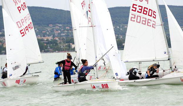 420 Junior Europeans racing on Lake Balaton photo copyright Seán Ó Laoire taken at  and featuring the 420 class