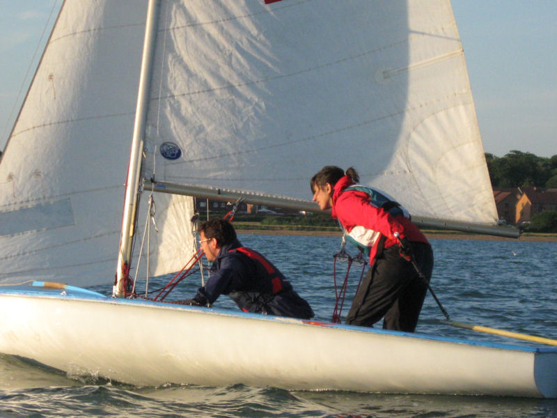 Anne Chabert during race 5 of the SWSA Evening Series photo copyright Chris Waddington taken at Southampton Water Sailing Association and featuring the 420 class