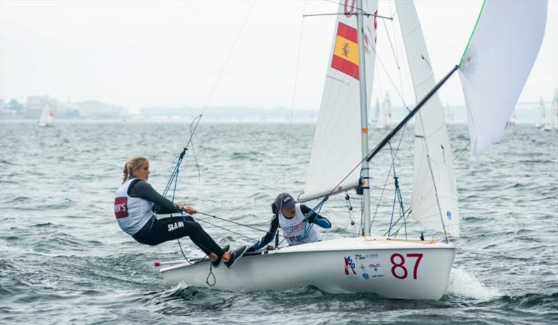 Laura Akrich Vazquez and Clara Llabres Rival (ESP) in 3rd overall in 420 Women photo copyright Cate Brown / 420 Class taken at  and featuring the 420 class