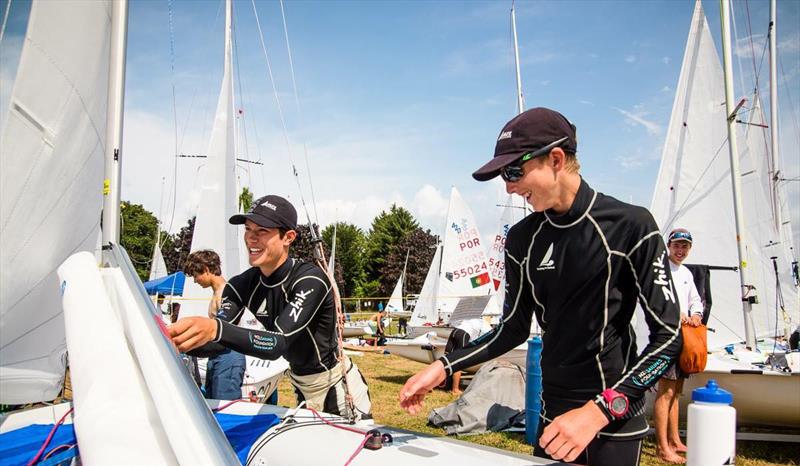Seb Menzies and Blake McGlashan are New Zealands latest World Champions - 420 Worlds 2018 , Newport RI, USA photo copyright Cate Brown 420 Class taken at  and featuring the 420 class