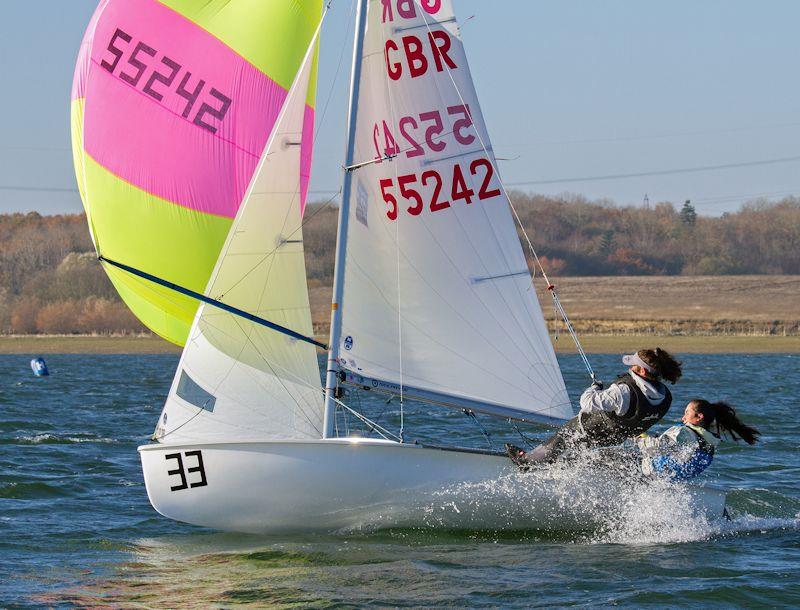 Megan Ferguson and Bettine Harris in the 420 End of Season Championship at Grafham Water photo copyright Richard Sturt taken at Grafham Water Sailing Club and featuring the 420 class