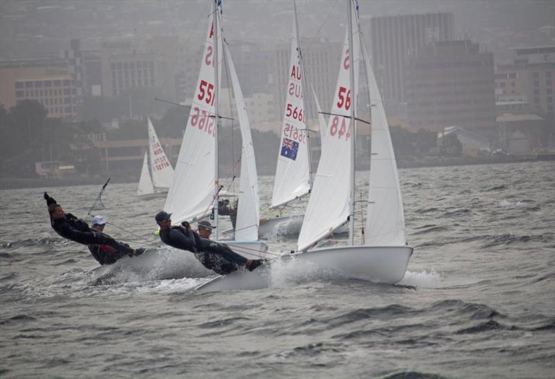 420s are enjoying close racing in their nationals on the Derwent - Royal Yacht Club of Tasmania Championship photo copyright Peter Campbell taken at Royal Yacht Club of Tasmania and featuring the 420 class