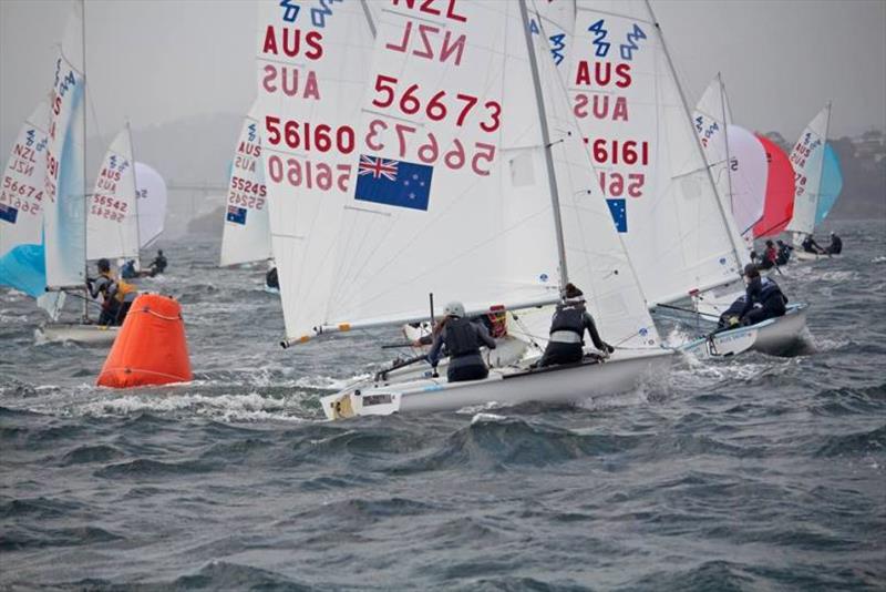 Close mark roundings in the 420s - 420 Australian Championship photo copyright Penny Conacher taken at  and featuring the 420 class