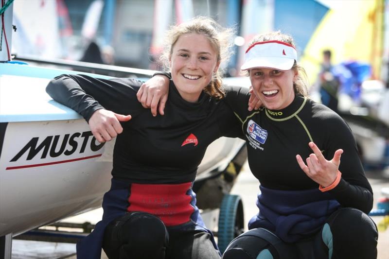 Vita Heathcote and Milly Boyle, 420 - RYA Youth National Championships 2019 photo copyright Paul Wyeth / RYA taken at Weymouth & Portland Sailing Academy and featuring the 420 class