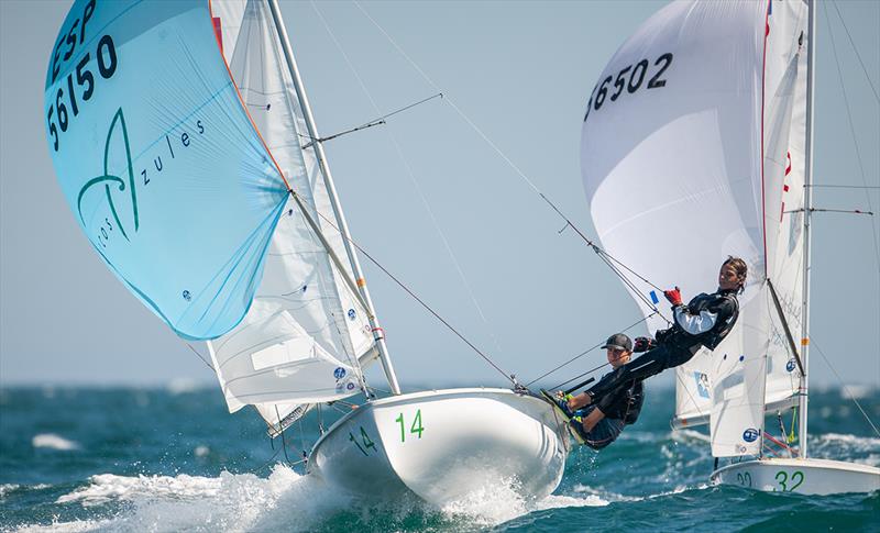 Julia DE Juan/Carla Nuñez (ESP) racing in U17  - 2019 420 World Championship photo copyright Osga - João Ferreir taken at Vilamoura Sailing and featuring the 420 class