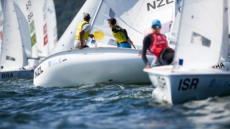 Seb Menzies and Blake McGlashan (NZL) - 420 - Day 5 2019 Hempel Youth Sailing World Championships, Gdynia, Poland photo copyright Jacek Kwiatkowski / World Sailing taken at  and featuring the 420 class