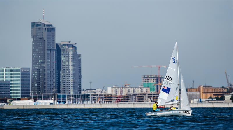 Seb Menzies and Blake McGlashan (NZL) - Day 5 - 420 - 2019 Hempel Youth Sailing World Championships, Gdynia, Poland - photo © Jacek Kwiatkowski / World Sailing