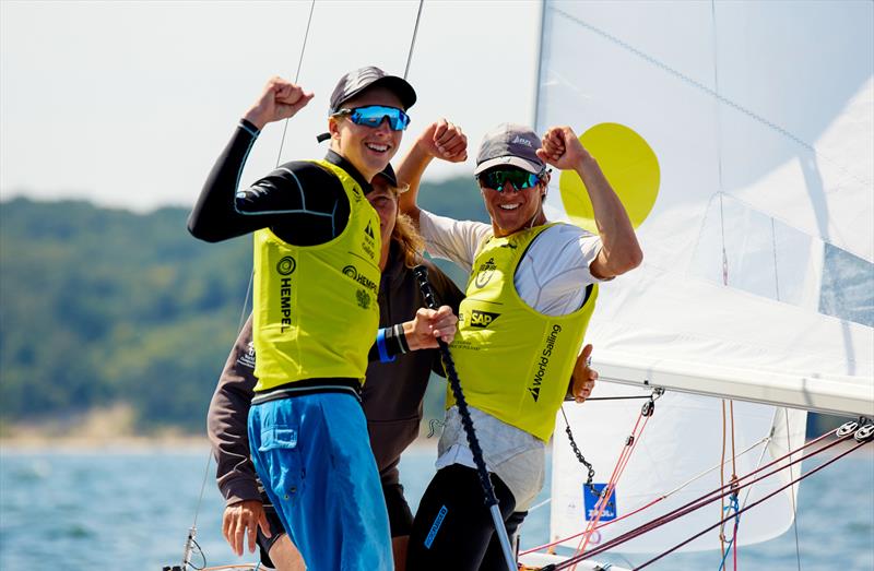 Seb Menzies and Blake McGlashan (NZL) - 420 - Day 5 - 2019 Hempel Youth Sailing World Championships, Gdynia, Poland - photo © Jacek Kwiatkowski / World Sailing