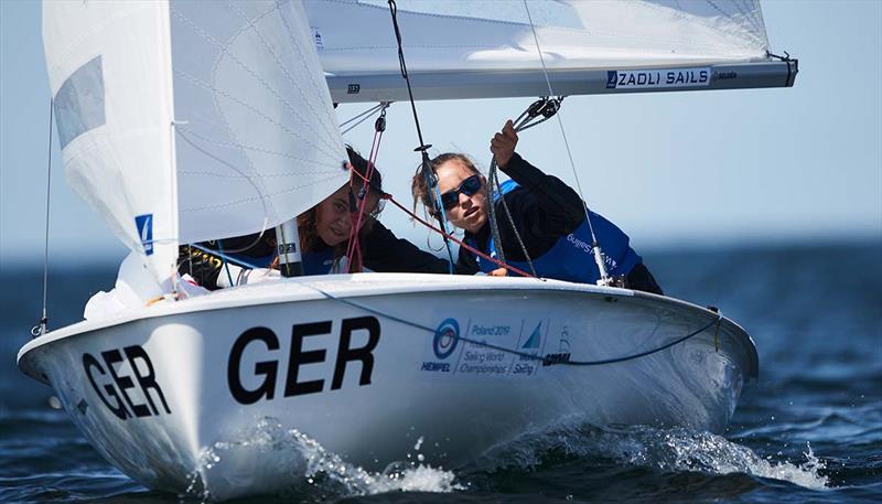 Theresa Steinlein/Lina Plettner (GER) secure Youth Worlds bronze  photo copyright Robert Hajduk / World Sailing taken at  and featuring the 420 class