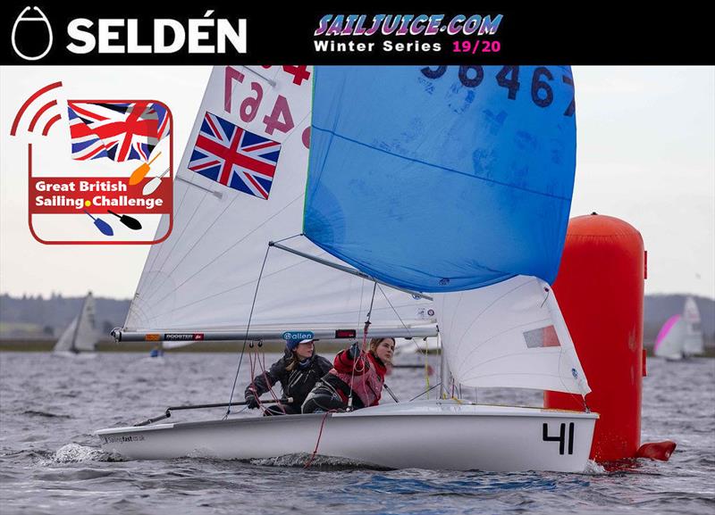 Ellie Driver & Rose Edmonds during the Seldén Sailjuice Winter Series Datchet Flyer photo copyright Tim Olin / www.olinphoto.co.uk taken at Datchet Water Sailing Club and featuring the 420 class