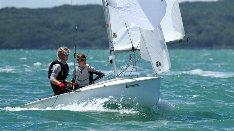 Cameron Brown and Alex Hebberd- $20 Youth Trials - Oceanbridge NZL Sailing Regatta - Takapuna BC February 18, photo copyright Richard Gladwell - Sail-World.com/nz taken at Takapuna Boating Club and featuring the 420 class