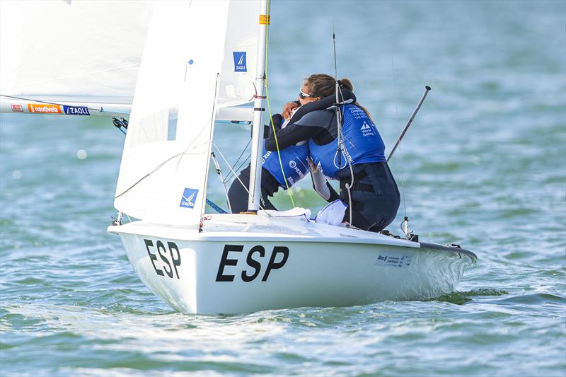 Female 420 gold to Maria Perello Mora and Marta Cardona Alcantara (ESP) at the Allianz Youth World Sailing Championships photo copyright Sailing Energy / World Sailing taken at  and featuring the 420 class