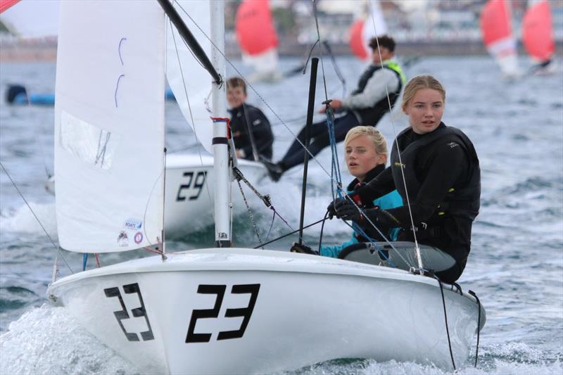 Rosie and Susie Sheahan during the 420 Autumn Championships at Torbay photo copyright Jon Cawthorne taken at Royal Torbay Yacht Club and featuring the 420 class