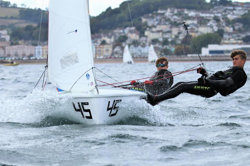 Harry George and Ralph Cawthorne during the 420 Autumn Championships at Torbay photo copyright Jon Cawthorne taken at Royal Torbay Yacht Club and featuring the 420 class