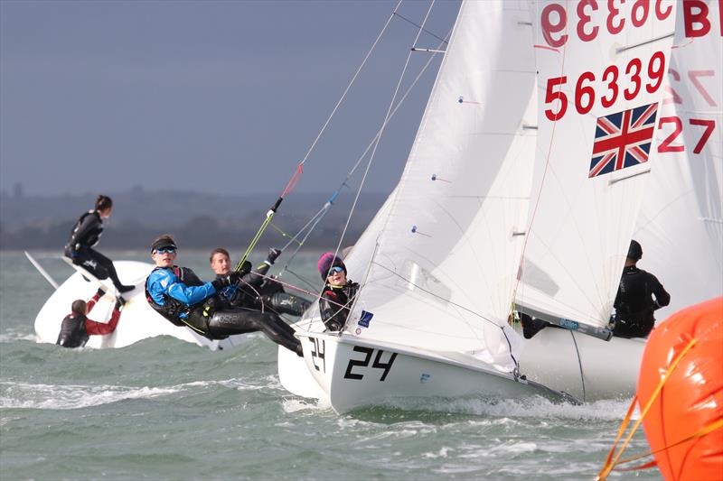 Heather Quinn and Gwyneth Lanyon during the 420 GP7 at Itchenor photo copyright Jon Cawthorne taken at Itchenor Sailing Club and featuring the 420 class