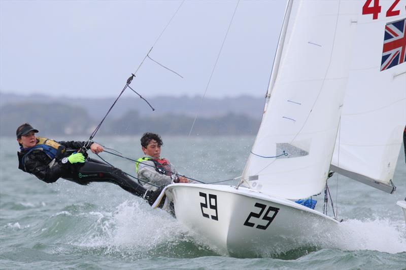 Patrick Bromilow and Olivia Creasy during the 420 GP7 at Itchenor photo copyright Jon Cawthorne taken at Itchenor Sailing Club and featuring the 420 class