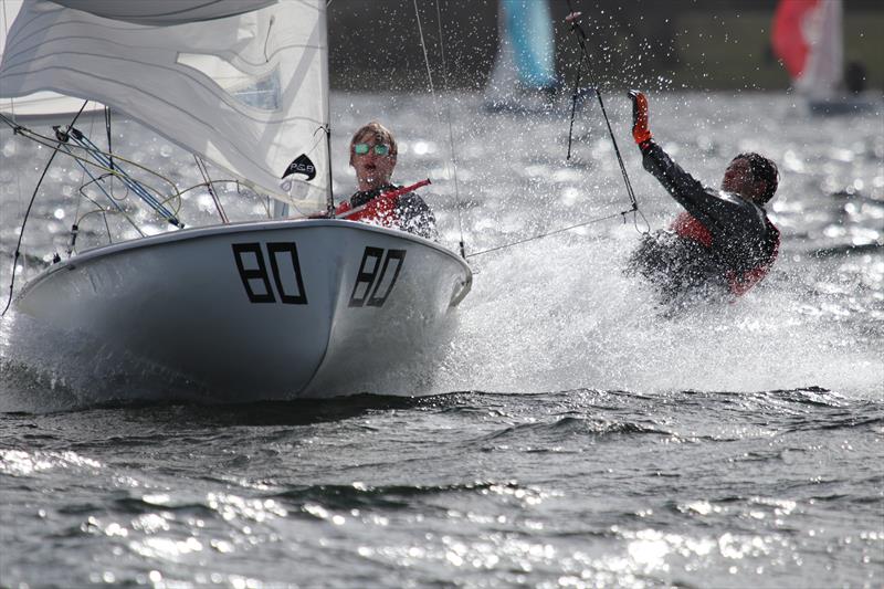 Adam Aziz and Ben Sherry during the British 420 Inlands at Rutland photo copyright Jon Cawthorne taken at Rutland Sailing Club and featuring the 420 class