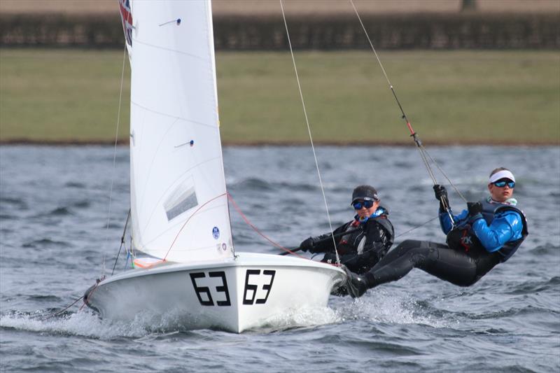 Sabine Potter and Merle Nieuwland during the British 420 Inlands at Rutland photo copyright Jon Cawthorne taken at Rutland Sailing Club and featuring the 420 class
