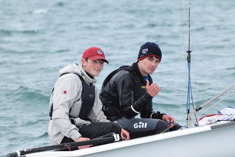 George Creasy and David Bromilow during the 2023 RYA Youth National Championships at the WPNSA photo copyright Sophie Ayres photography taken at Weymouth & Portland Sailing Academy and featuring the 420 class