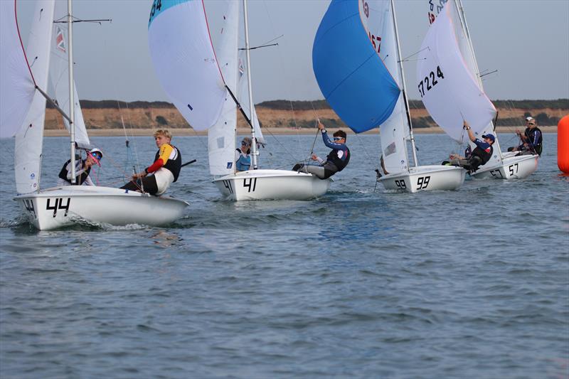 Downwind during 420 GP3 at Warsash photo copyright Jon Cawthorne taken at Warsash Sailing Club and featuring the 420 class