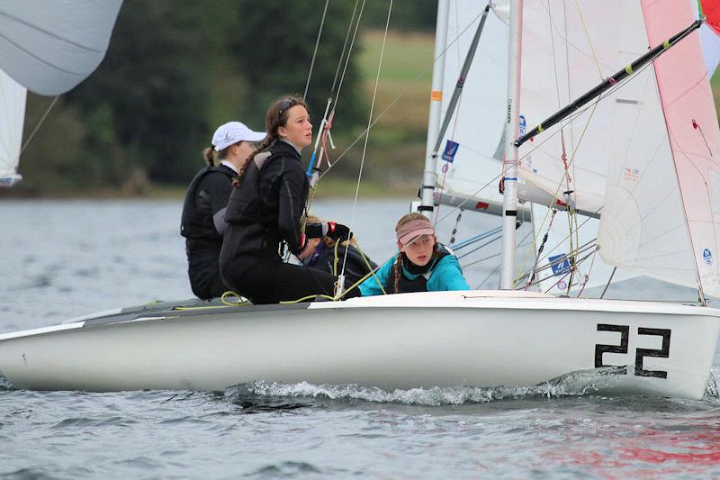 Nia Mecklenburgh and Immy Jones in the 420 class GP4 at Rutland photo copyright Jon Cawthorne taken at Rutland Sailing Club and featuring the 420 class