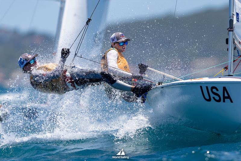 USA's Freddie Parkin & Asher Beck during the 2023 Youth Sailing World Championships photo copyright Gabriel Heusi / World Sailing taken at  and featuring the 420 class