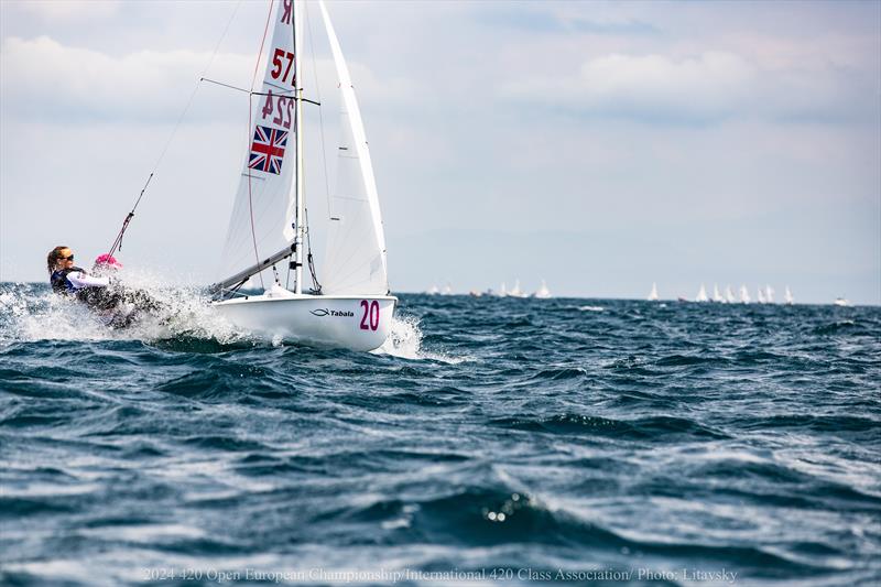 Noa Moskovitch and Gabs Burlton - 420 European Championships in Slovenia photo copyright Litavsky taken at Jadralni Klub Pirat and featuring the 420 class