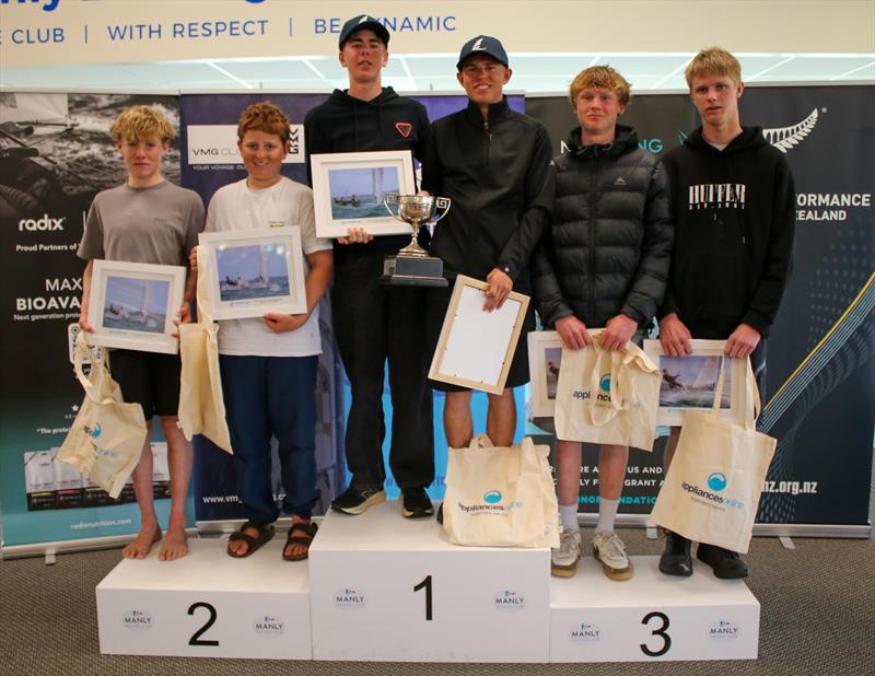 Boys 420 medalists - Predictwind Youth NZ Nationals - Manly SC - September 2025 photo copyright Insight Media taken at Manly Sailing Club and featuring the 420 class