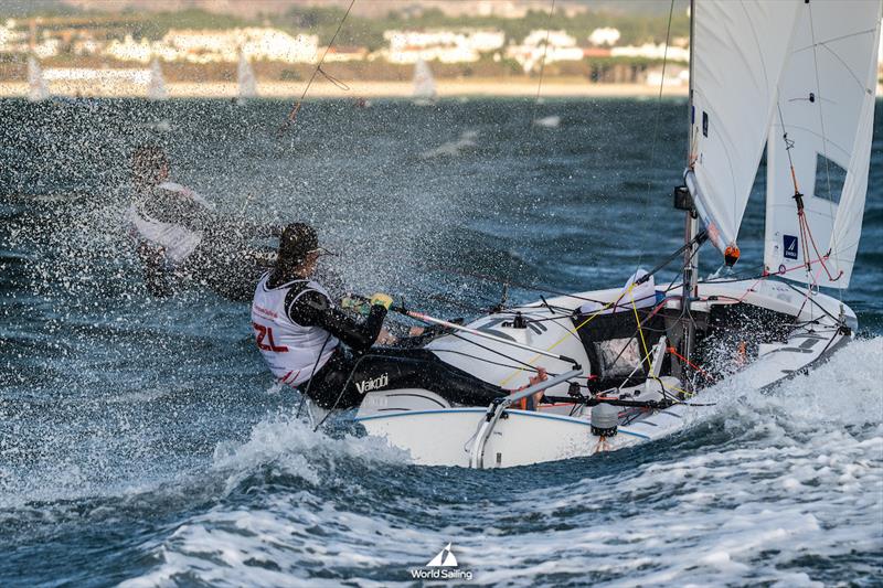 Tessa Clinton and Amelia Higson (NZL) - Girls 420 - Day 2 - Youth Sailing Championships - December 16, 2025 - Vilamoura photo copyright Prow Media/World Sailing taken at Vilamoura Sailing and featuring the 420 class