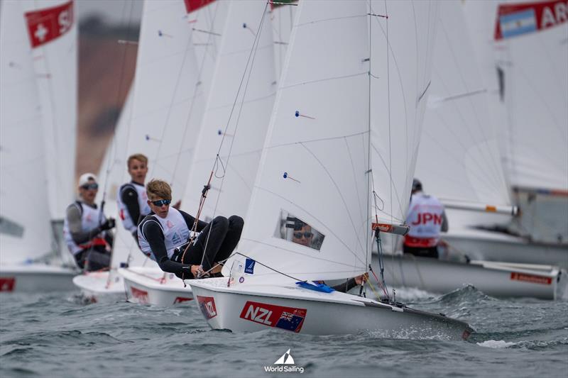 Cam Brown and Oli Stone (NZL) - Day 1 - Boys 420 - Youth Sailing Championships - December 15, 2025 - Vilamoura - photo © Nuno Fortinho Mendes/World Sailing