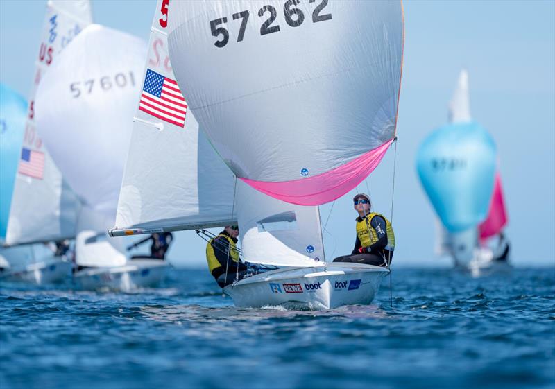 Anna Ulmer and Marin Redmond (USA) had to relinquish the overall lead in the 420 class and finished second at Kieler Woche photo copyright Sascha Klahn / Kieler Woche 2026 taken at Kieler Yacht Club and featuring the 420 class