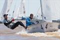 Sofian Bouvet/Jeremie Mion (FRA27) on the final day of the 470 Worlds in Argentina © Matiaz Capizzano