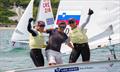 Tina Mrak/Veronica Macarol (SLO) win gold - 2018 470 European Championship - Day 6 © Nikos Alevromytis / International 470 Class