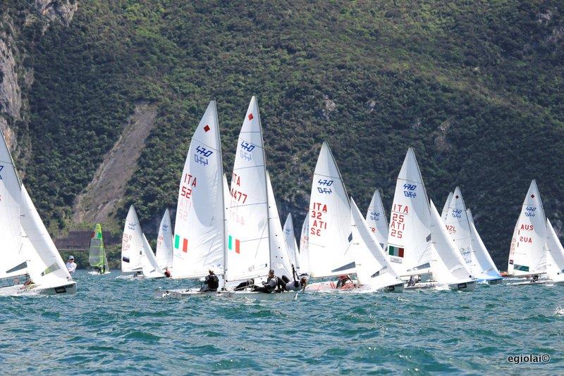 National Open 470 regatta on Lake Garda photo copyright Elena Giolai taken at Fraglia Vela Riva and featuring the 470 class