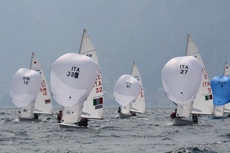 Day 1 of Eurosaf Champions Sailing Cup Leg 2 at Lake Garda photo copyright Elena Giolai taken at Fraglia Vela Riva and featuring the 470 class