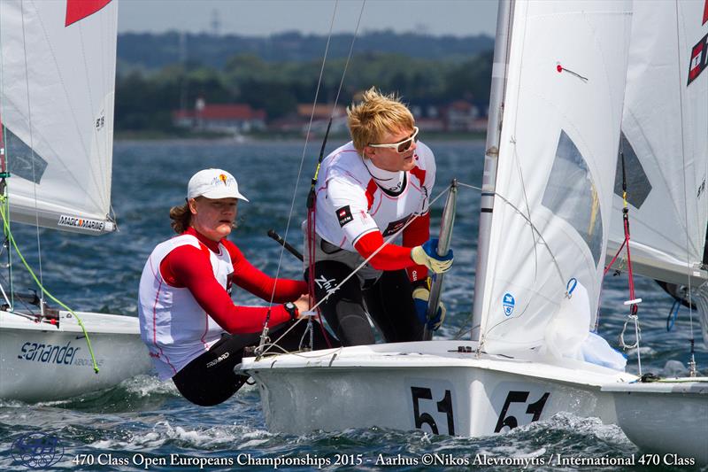 Balder Tobiasen/Magnus Jung Johansen (DEN) on day 1 of the 470 Europeans at Aarhus, Denmark photo copyright Nikos Alevromytis / International 470 Class taken at Sailing Aarhus and featuring the 470 class