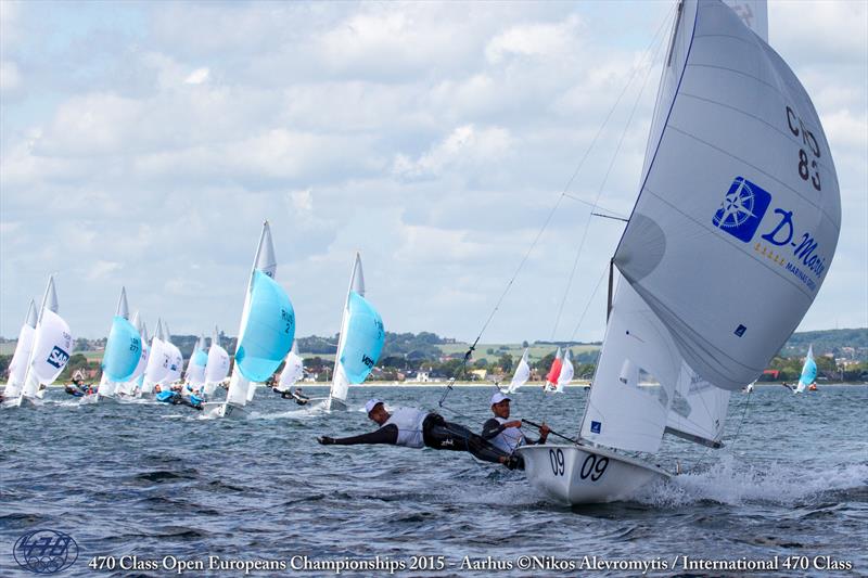 Sime Fantela/Igor Marenic (CRO) on day 1 of the 470 Europeans at Aarhus, Denmark photo copyright Nikos Alevromytis / International 470 Class taken at Sailing Aarhus and featuring the 470 class