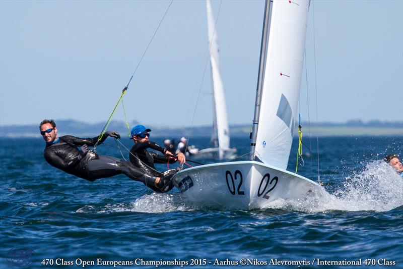 Luke Patience/Elliot Willis (GBR) on day 2 of the 470 Europeans at Aarhus, Denmark - photo © Nikos Alevromytis / International 470 Class