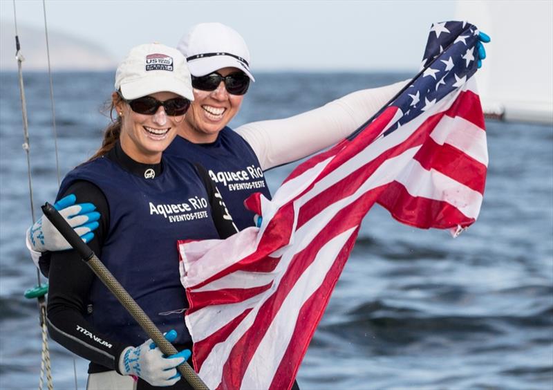 Women's 470 gold for Anne Haeger & Briana Provancha at the Aquece Rio – International Sailing Regatta photo copyright Onne van der Wal taken at  and featuring the 470 class