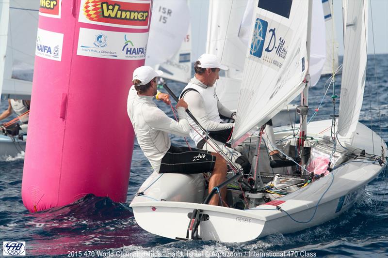 Sime Fantela/Igor Marenic (CRO83) on day 2 of the 470 Worlds in Haifa - photo © Aquazoom / Ronan Topelberg
