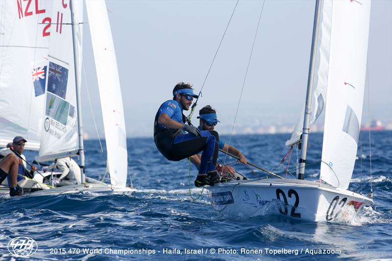 Luke Patience/Elliot Willis (GBR868) on day 4 of the 470 Worlds in Haifa photo copyright Aquazoom / Ronan Topelberg taken at Haifa Sailing Center and featuring the 470 class