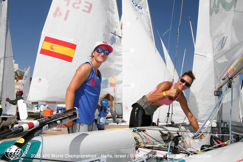 Lara Vadlau/Jolanta Ogar (AUT431) at the 470 Worlds in Haifa photo copyright Aquazoom / Ronan Topelberg taken at Haifa Sailing Center and featuring the 470 class