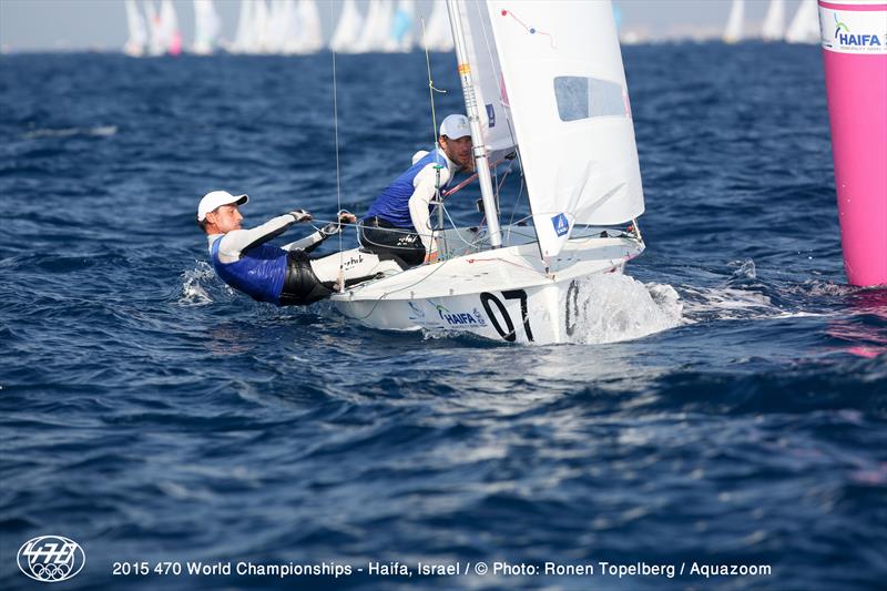 Sime Fantela/Igor Marenic (CRO83) at the 470 Worlds in Haifa photo copyright Aquazoom / Ronan Topelberg taken at Haifa Sailing Center and featuring the 470 class