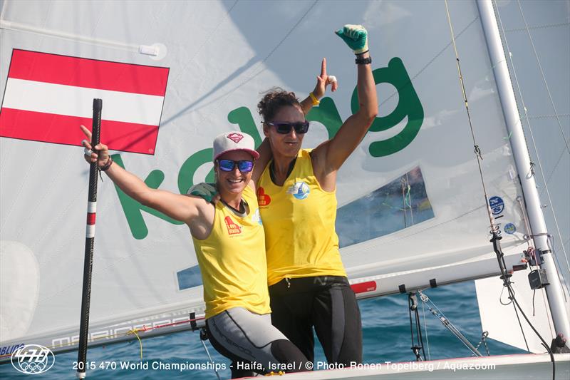 Gold for Lara Vadlau/Jolanta Ogar (AUT431) at the 470 Worlds in Haifa - photo © Aquazoom / Ronan Topelberg