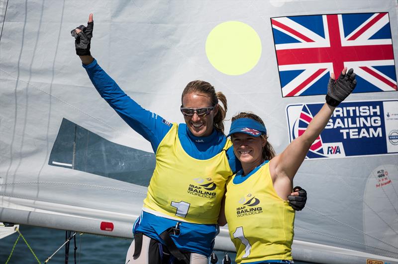 Hannah Mills & Saskia Clark win ISAF Sailing World Cup Final, Abu Dhabi  photo copyright Pedro Martinez / Sailing Energy / ISAF taken at Abu Dhabi Sailing & Yacht Club and featuring the 470 class